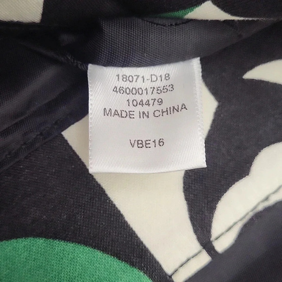 Vera Bradley Imperial Rose Green Black White Slim Saddle Bag Crossbody - Picture 9 of 16